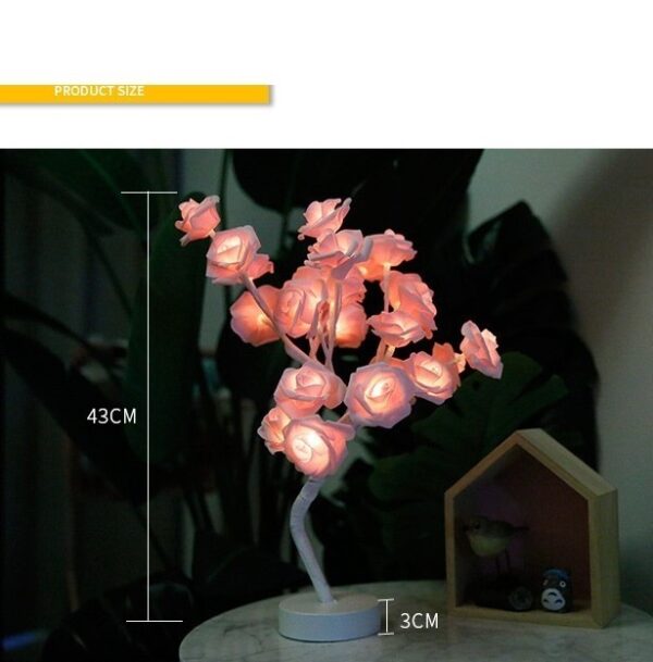 Rose Flower Lamp USB Battery Operated LED Table Lamp Bonsai Tree Night Lights Garland Bedroom Decoration Lights Home Decor - Image 8