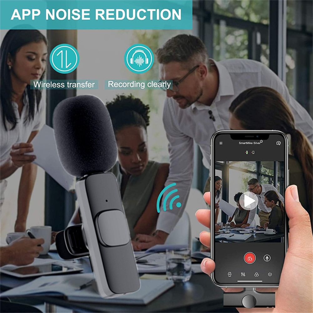 Wireless Lavalier Microphone Portable Audio Video Recording Mini Mic For I Phone Android Long Battery Life Live Broadcast Gaming - Image 6