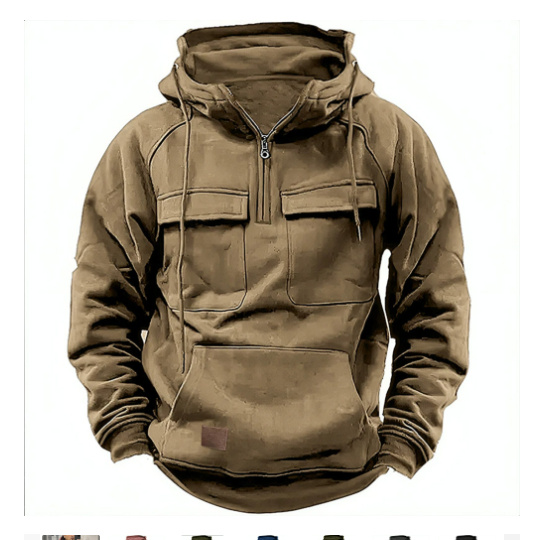 Men's Zip-up Hoodies Sweatshirt With Drawstring And Pocket Design Fashion Casual Sports Sweatshirt - Image 9
