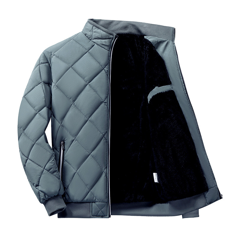 Stand Collar Men's Dad Trendy Warm-keeping Cotton Cotton-padded Jacket Bread Coat - Image 5