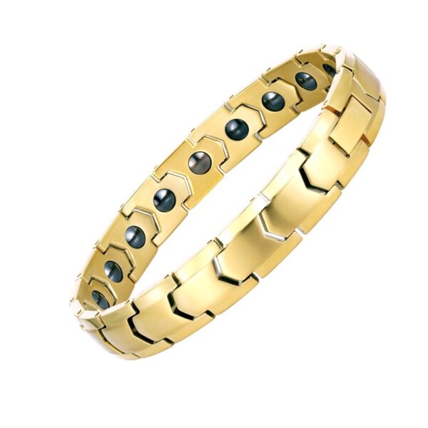 Stainless Steel Jewelry Bracelet Health Energy Magnetic Therapy - Image 2