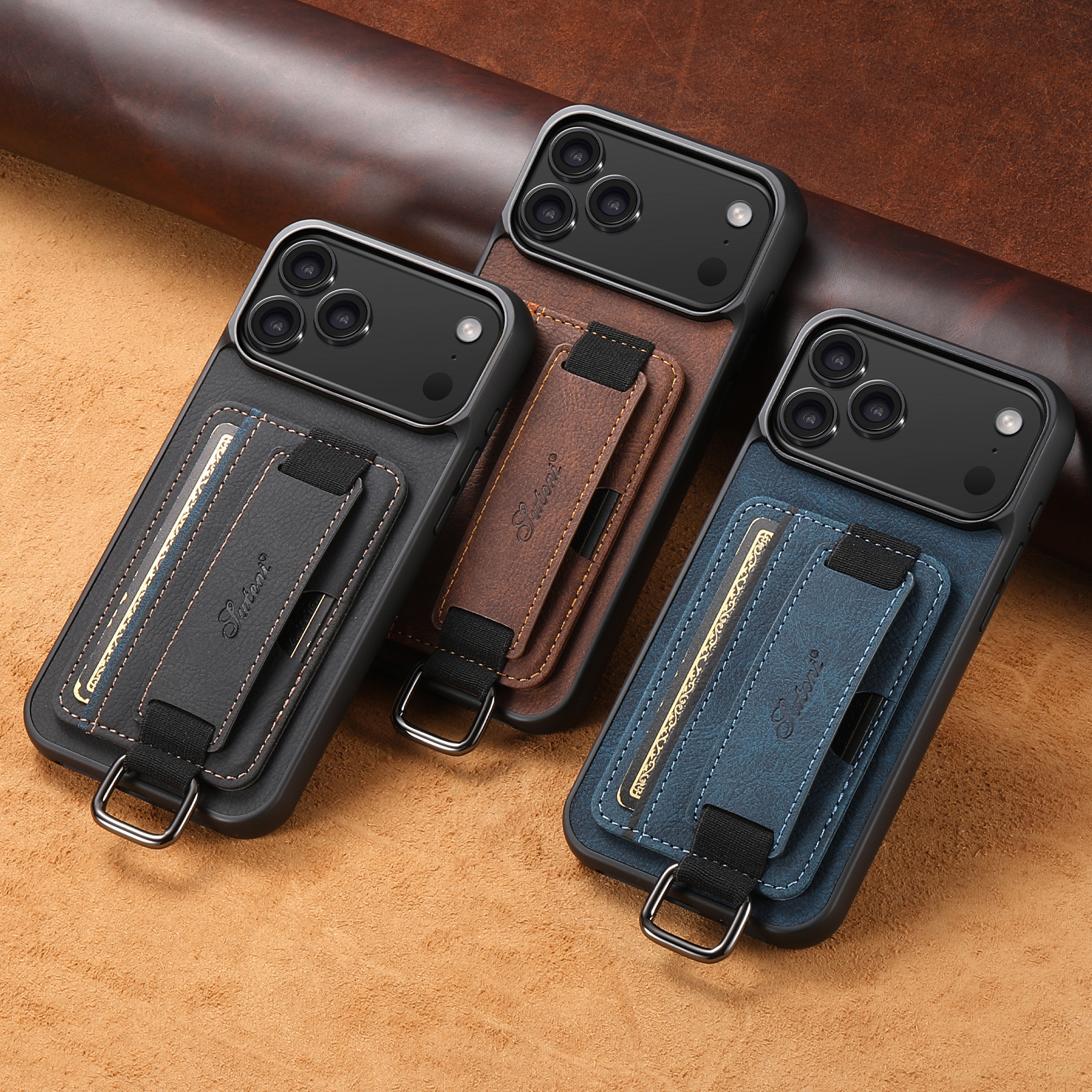 Card Phone Case Wrist Strap Bracket Google 9 Protective Leather Case - Image 5