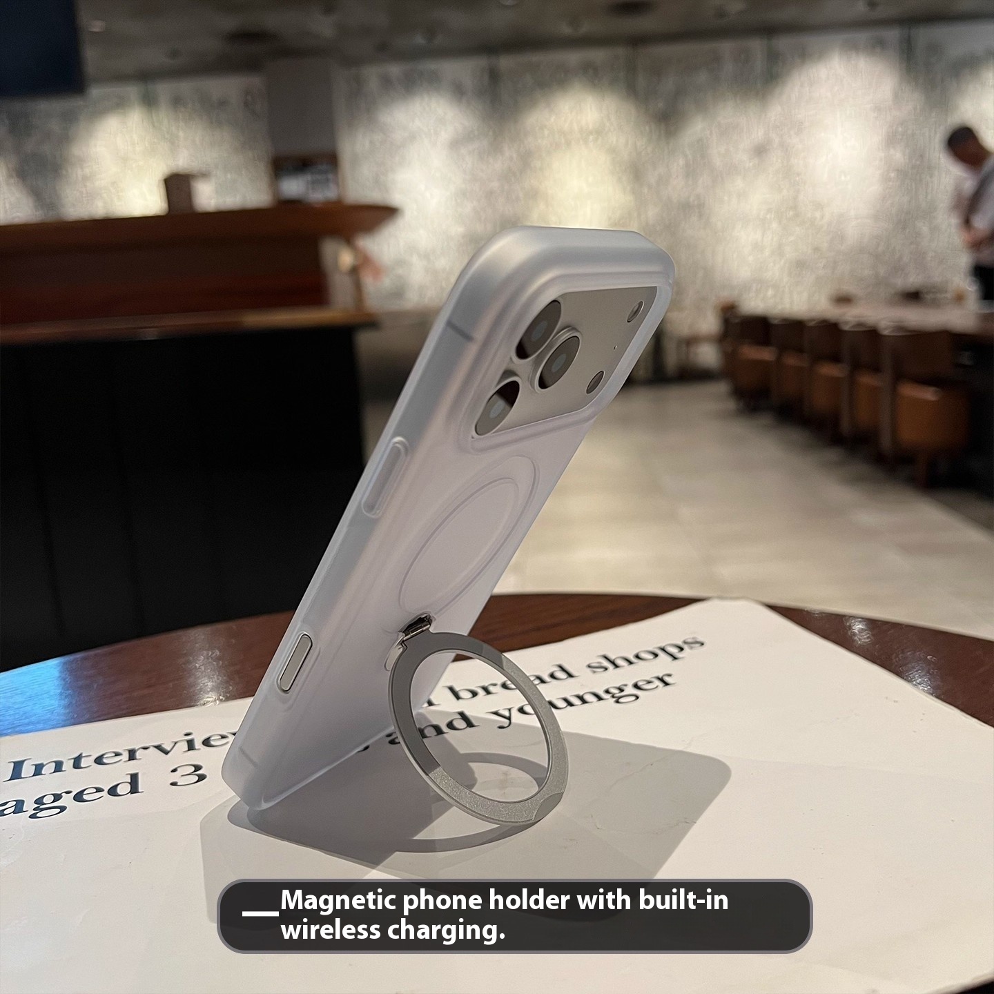 360 Rotating Sound Magnetic Suction Bracket Phone Case Skin Feeling Frosted - Image 9