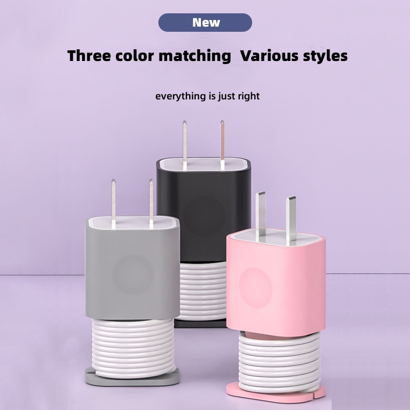 Data Cable Organizer Power Adapter Protective Case Cover For Apple 18w 20w USB-C Fast Charger Silicone Case - Image 2