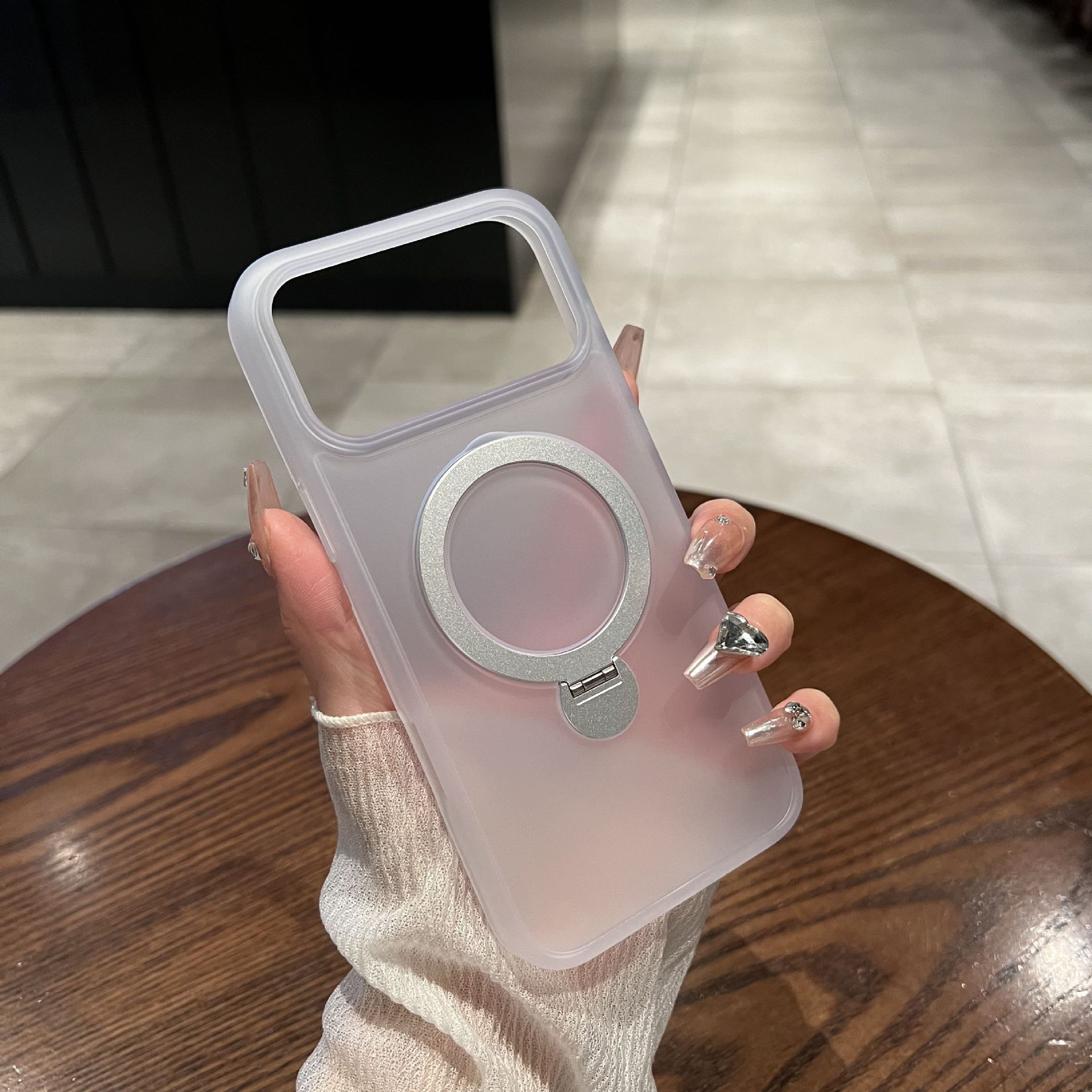 360 Rotating Sound Magnetic Suction Bracket Phone Case Skin Feeling Frosted - Image 6