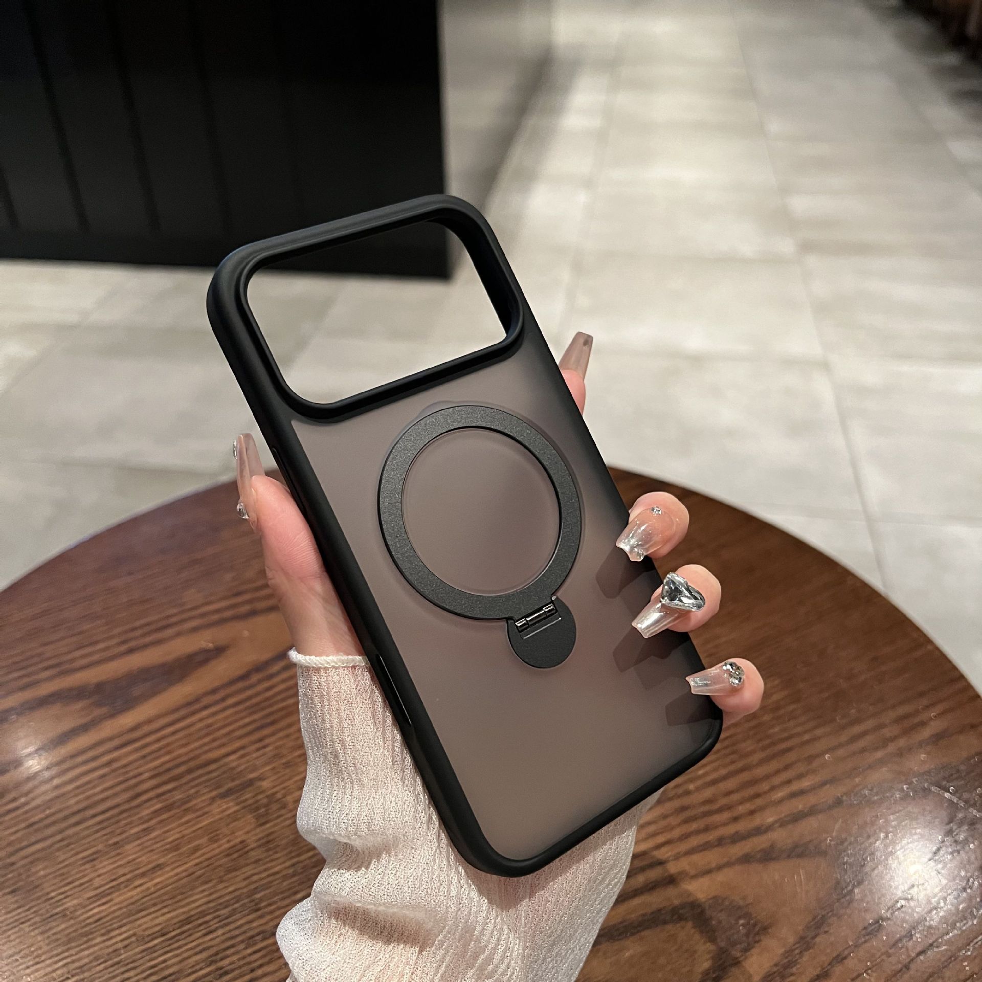 360 Rotating Sound Magnetic Suction Bracket Phone Case Skin Feeling Frosted - Image 3