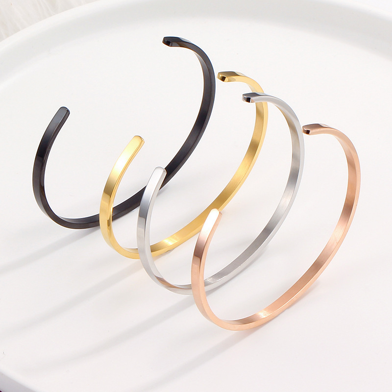 Women's Fashion Simple Glossy Stainless Steel Bracelet - Image 2