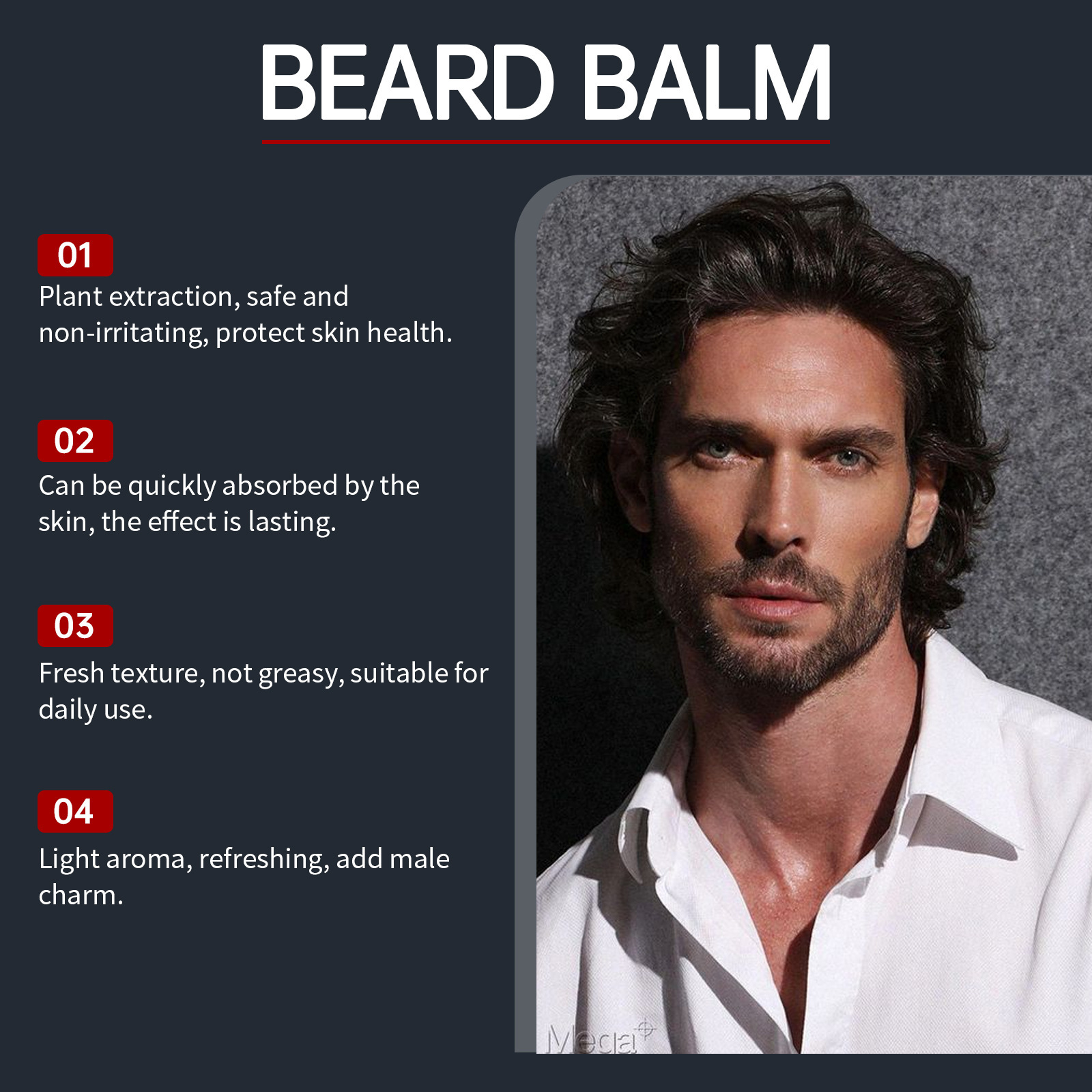 Beard Care Cream Men's Moisturizing And Cleaning - Image 2