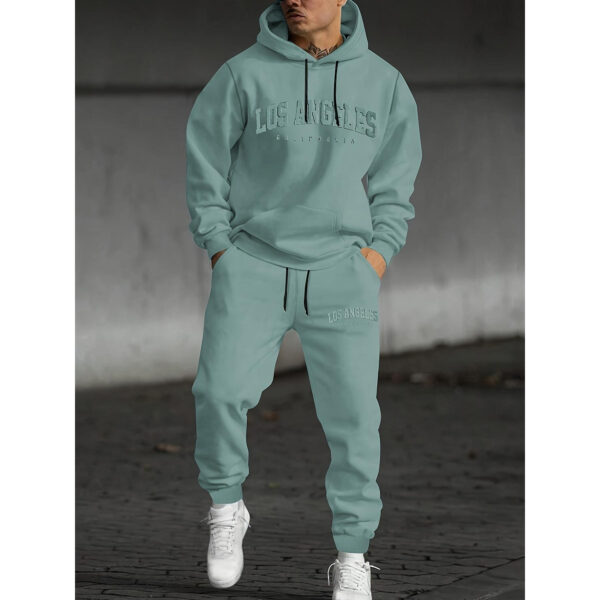 Letter Printed Men's Casual Sweater Suit - Image 8