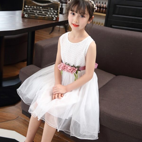 Sweet Fashion Girls Flower Dress - Image 5