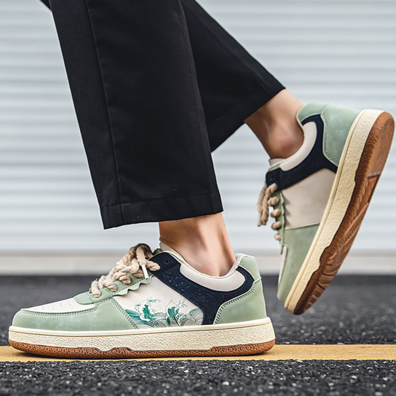 Lace-up Casual Shoes Men Soft Thick Sole Fashion Comfortable Breathable Flats Sneakers Student Platform Outdoor Walking Shoes - Image 7