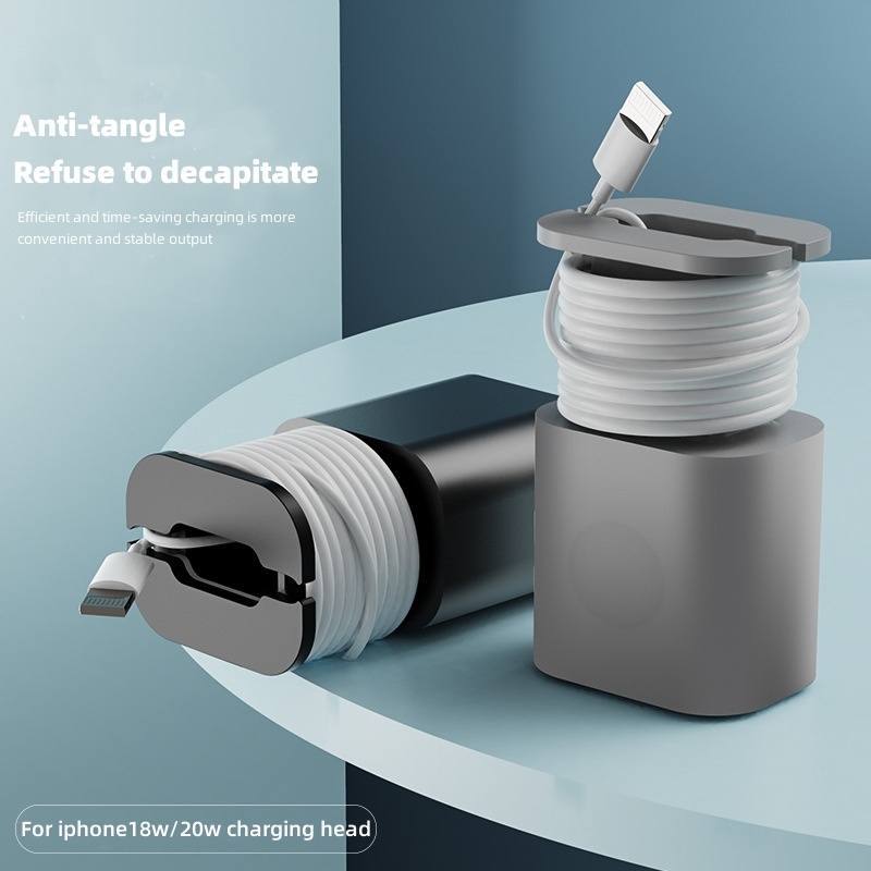 Data Cable Organizer Power Adapter Protective Case Cover For Apple 18w 20w USB-C Fast Charger Silicone Case - Image 9