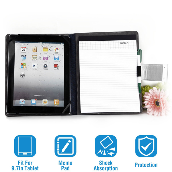 Tablet Protector Storage Case For 9.7 Inch Tablet, Business Tablet Briefcase With Notepad Paper - Image 6