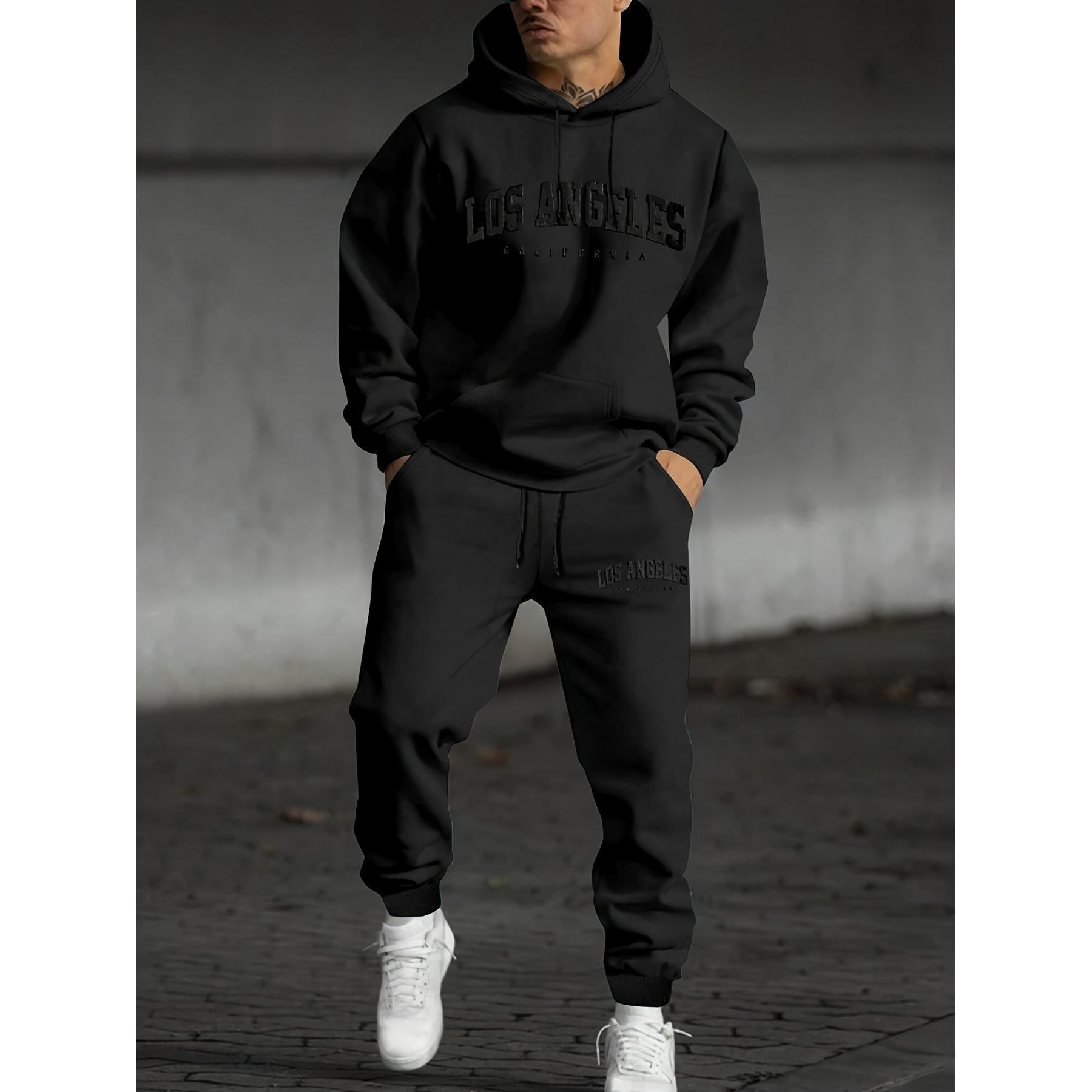 Letter Printed Men's Casual Sweater Suit - Image 3