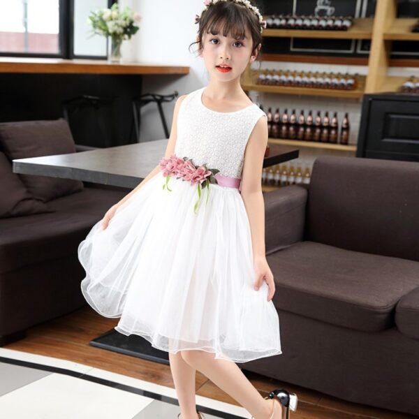 Sweet Fashion Girls Flower Dress - Image 4