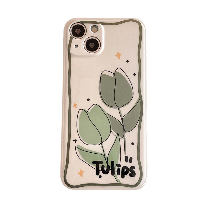 Green Tulip Phone Case Silicone - Image 3
