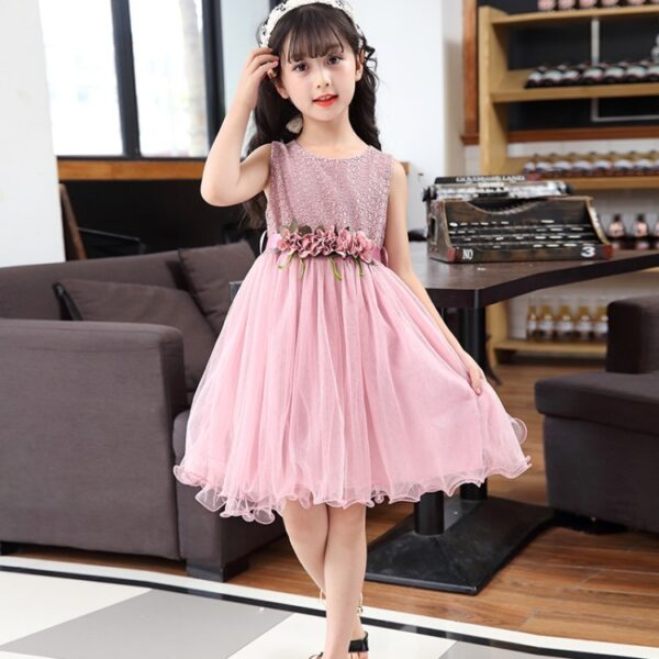 Sweet Fashion Girls Flower Dress - Image 6