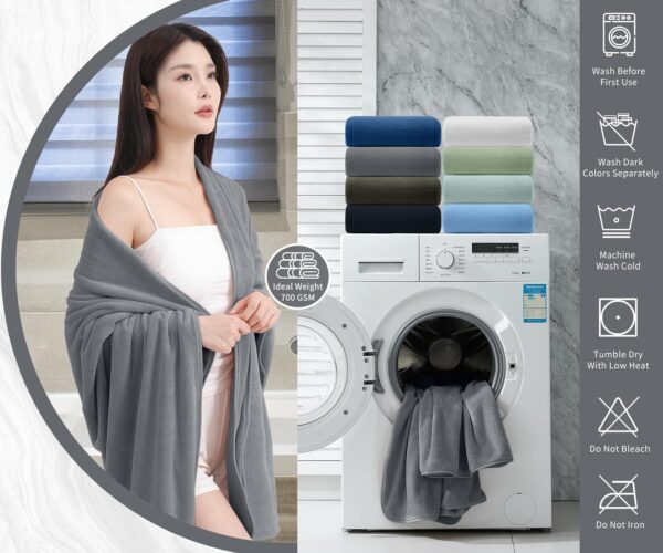 Coral Fleece Bath Towels Pack Of 3 Gray - Image 8
