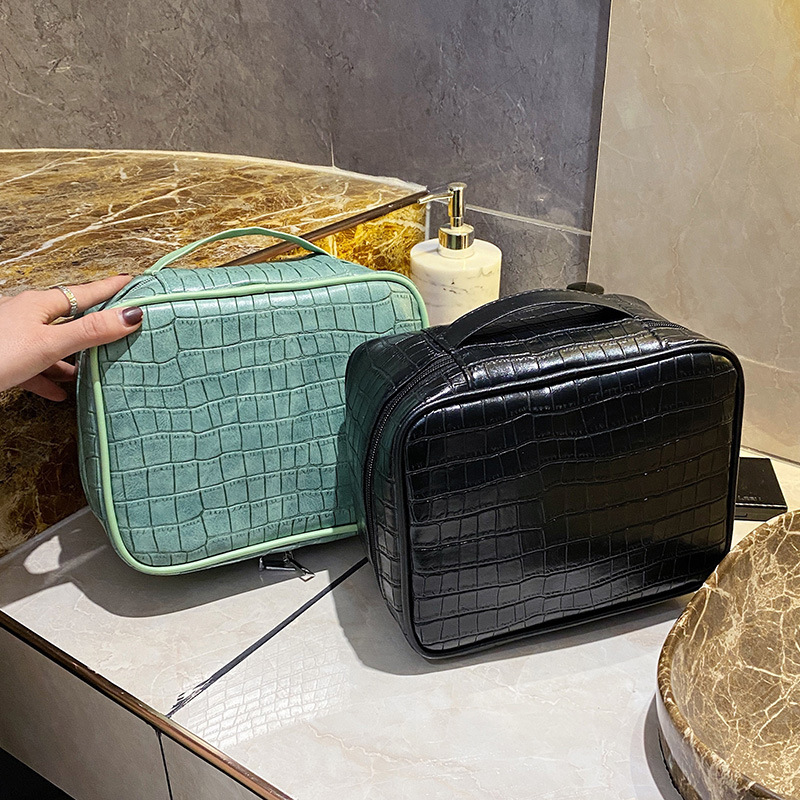Fashion Simple Stone Pattern PU Cosmetic Bag - Image 5