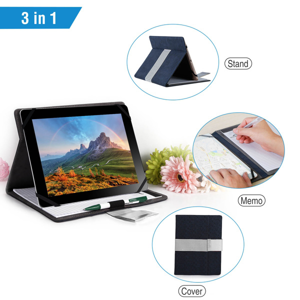 Tablet Protector Storage Case For 9.7 Inch Tablet, Business Tablet Briefcase With Notepad Paper