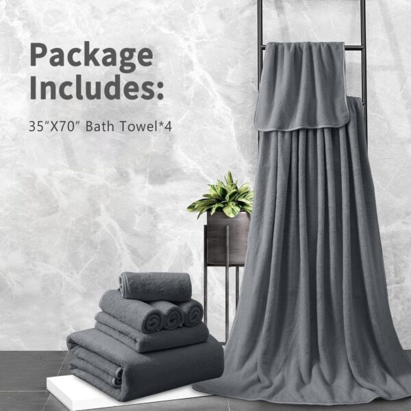 Coral Fleece Bath Towels Pack Of 3 Gray - Image 9