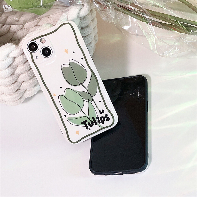 Green Tulip Phone Case Silicone - Image 6