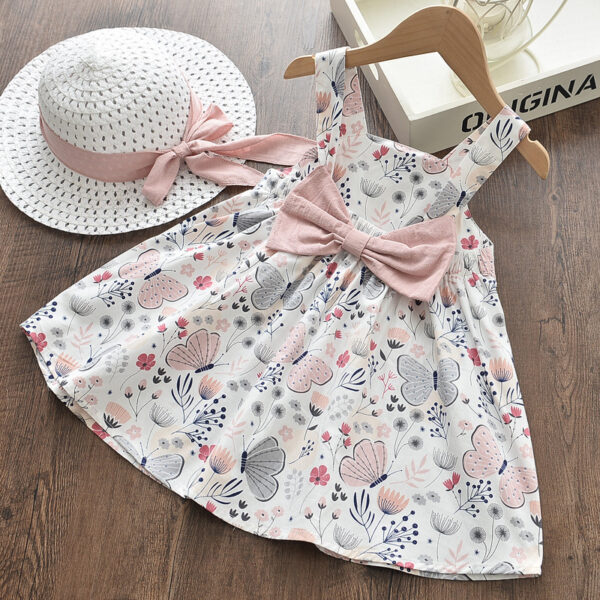 Girl's Printed Cotton Dress With Butterflies - Image 4