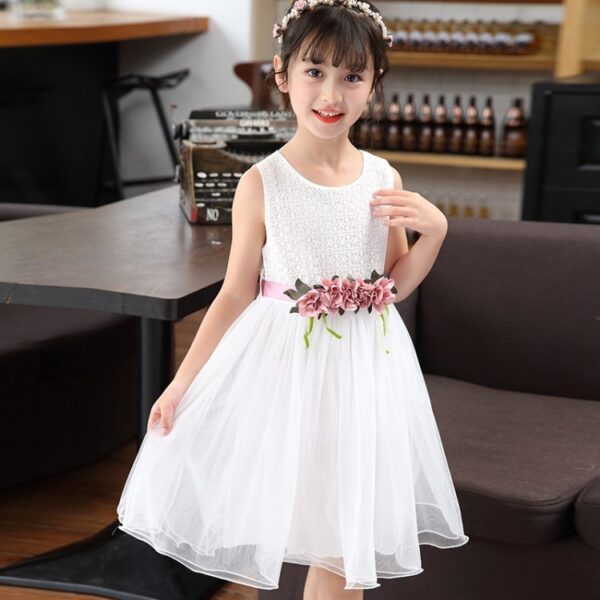 Sweet Fashion Girls Flower Dress - Image 3