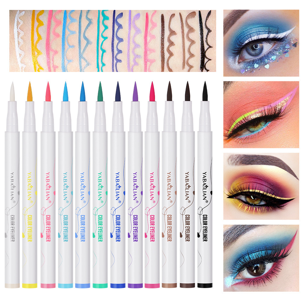 Color Eyeliner Not Easy To Smudge Waterproof Thin Heel - Image 7
