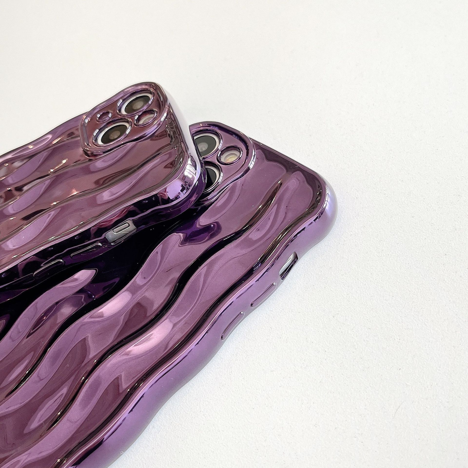 Electroplating Water Ripple Suitable Phone Case Solid Color - Image 3