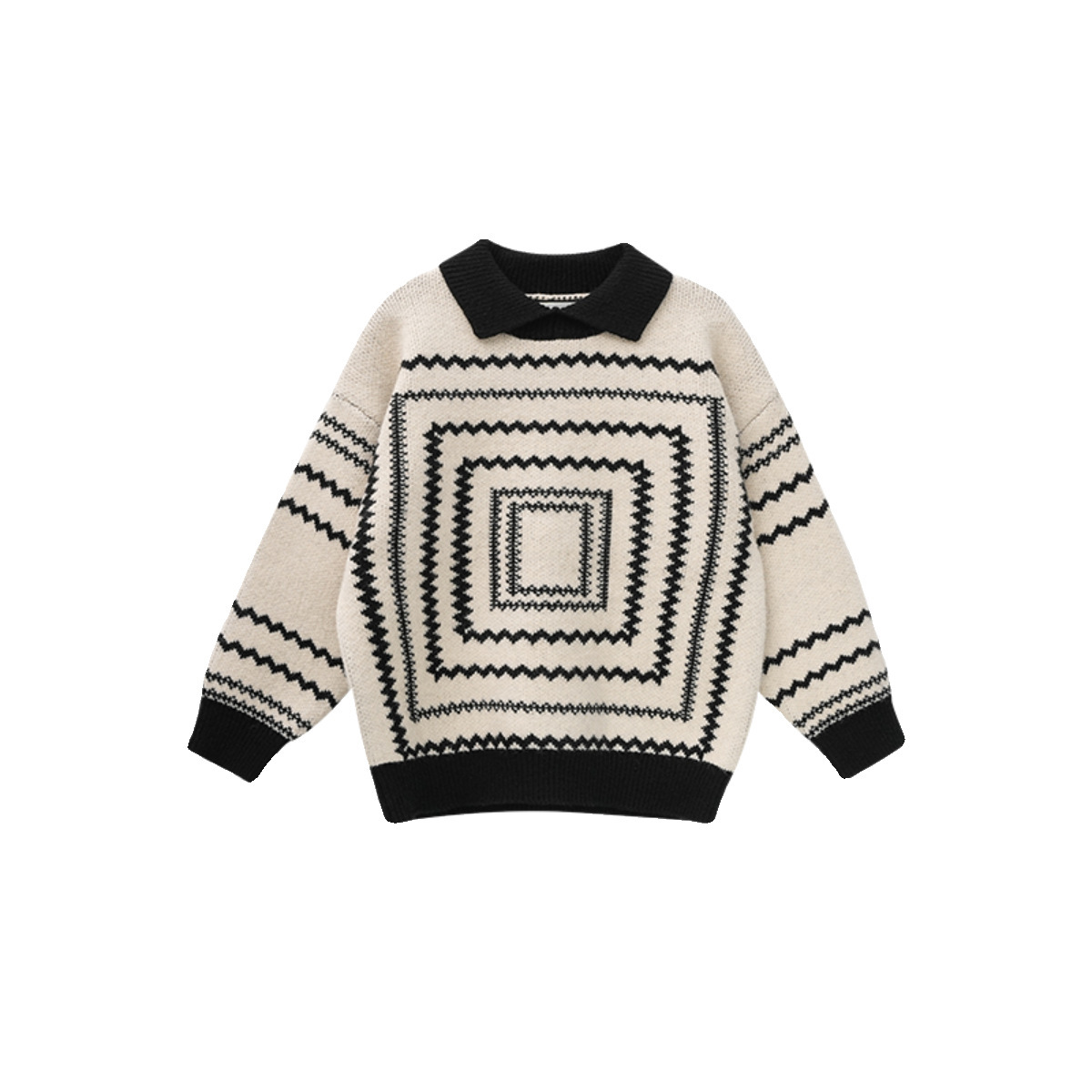 Kids' Sweater Retro Boy Autumn And Winter Thickening Baby Sweater - Image 4