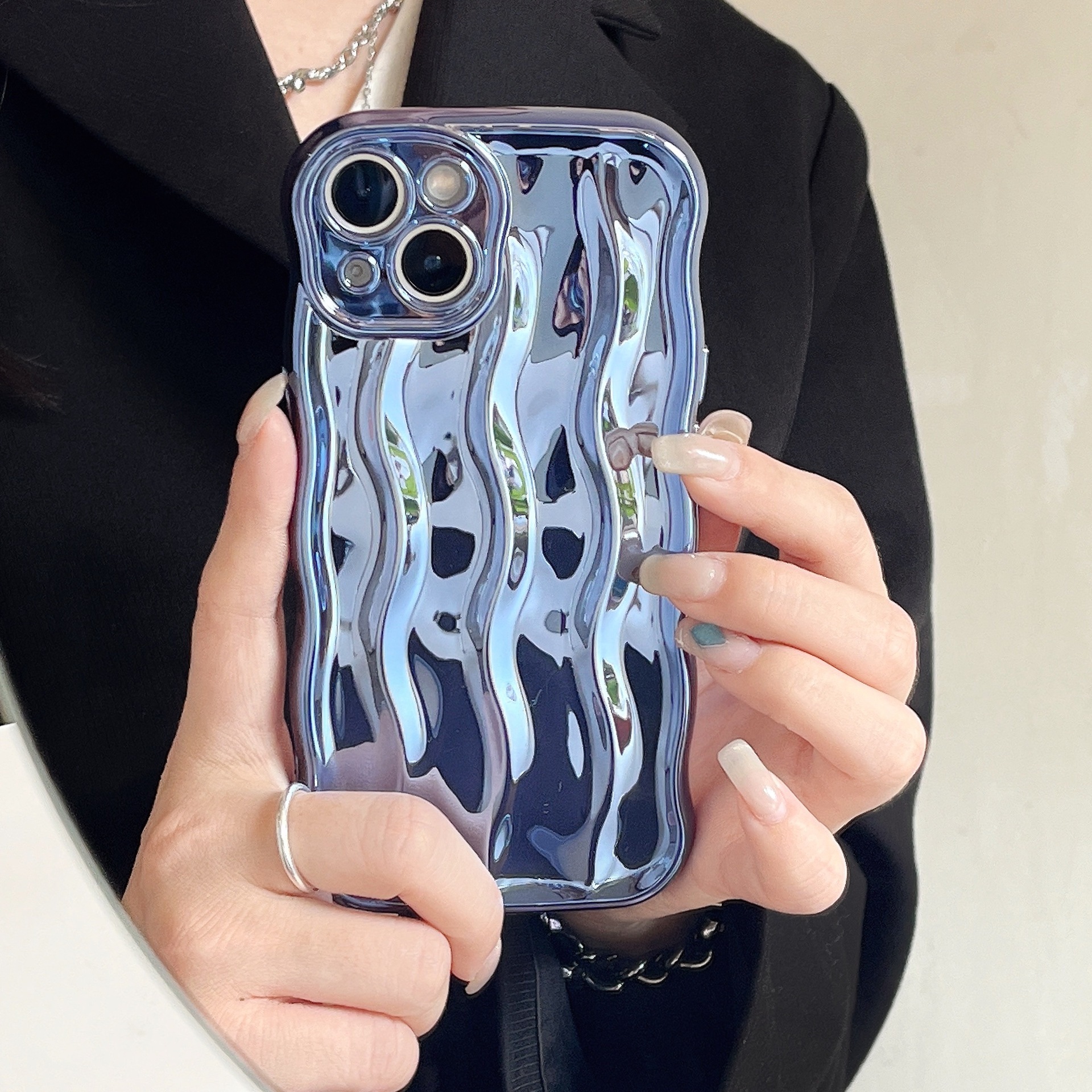 Electroplating Water Ripple Suitable Phone Case Solid Color - Image 8