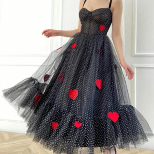 Sling Dress French Swing Skirt Long Skirt Mesh Love