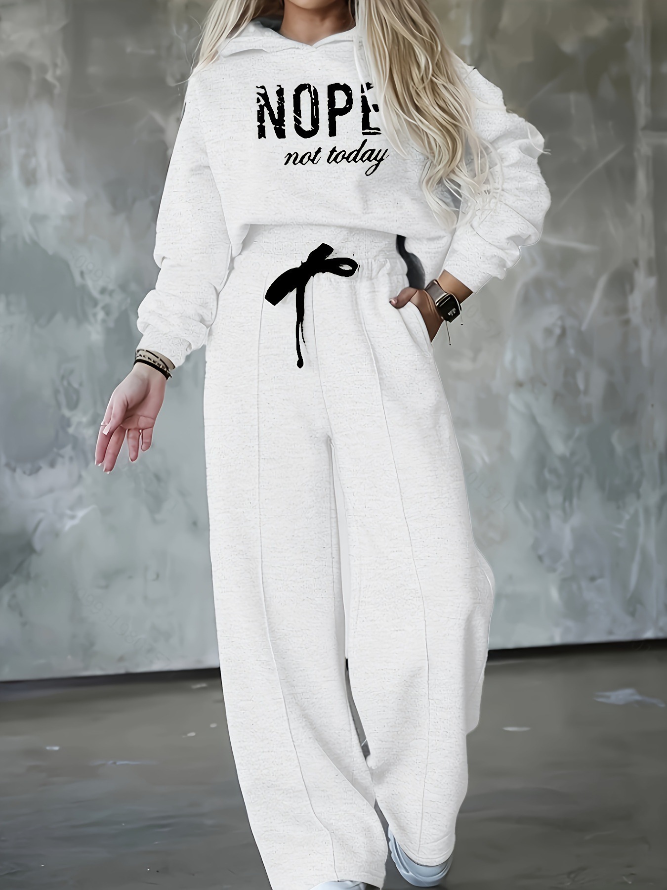 Autumn And Winter Hot Sale Casual Hooded Printing Sports Suit Thickened Two-piece Suit - Image 10