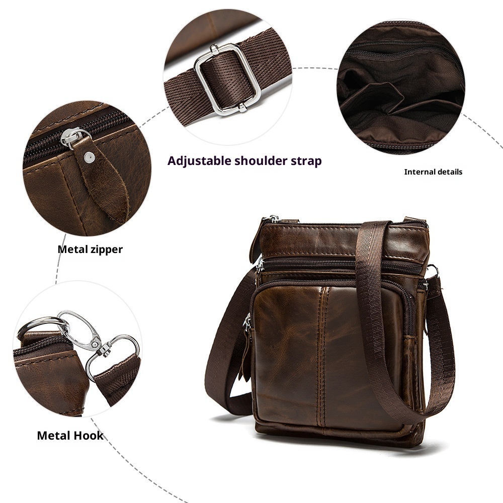 Men's Shoulder Bag Men's Real-leather Bag Casual Pouch - Image 2