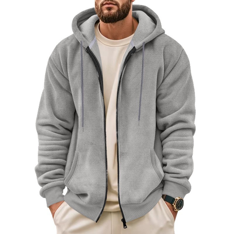 Fashion Casual Zippered Hooded Sweatshirt For Men - Image 7
