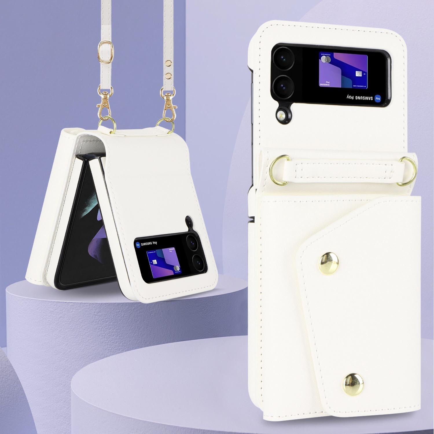 Crossbody Folding Leather Case Multi-card Flip Phone Case - Image 7