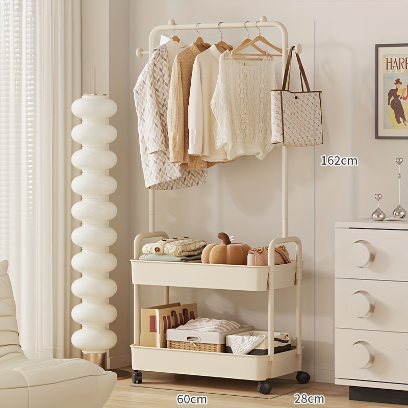 A Multifunctional Metal Storage Rack With A Movable Base, A Freestanding Modern Suit Hanger, A Portable Clothes Rack With Shelves, Suitable For Bedrooms And Home Organization. - Image 8