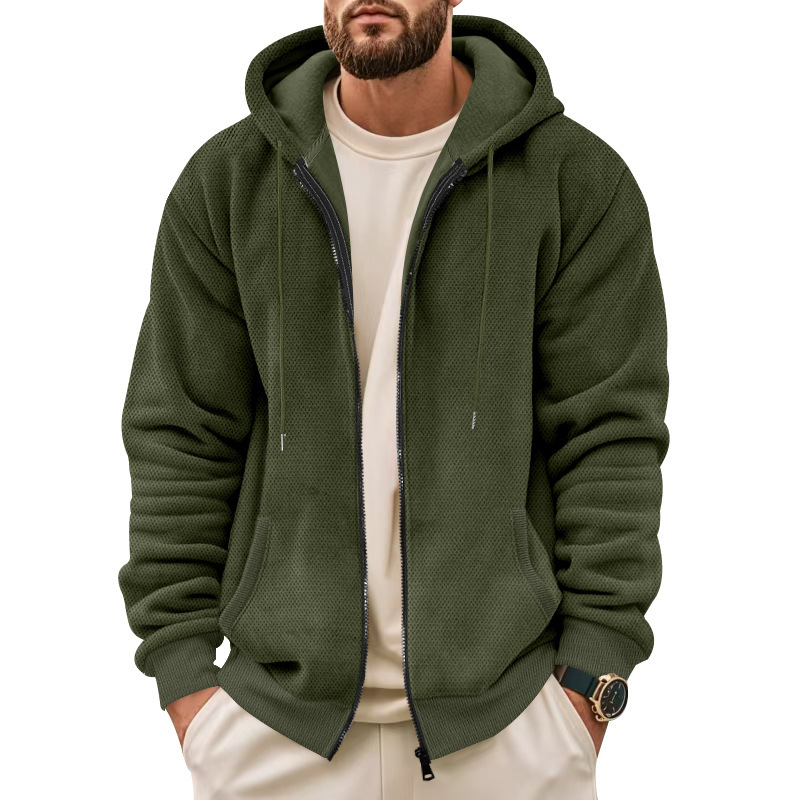 Fashion Casual Zippered Hooded Sweatshirt For Men - Image 6
