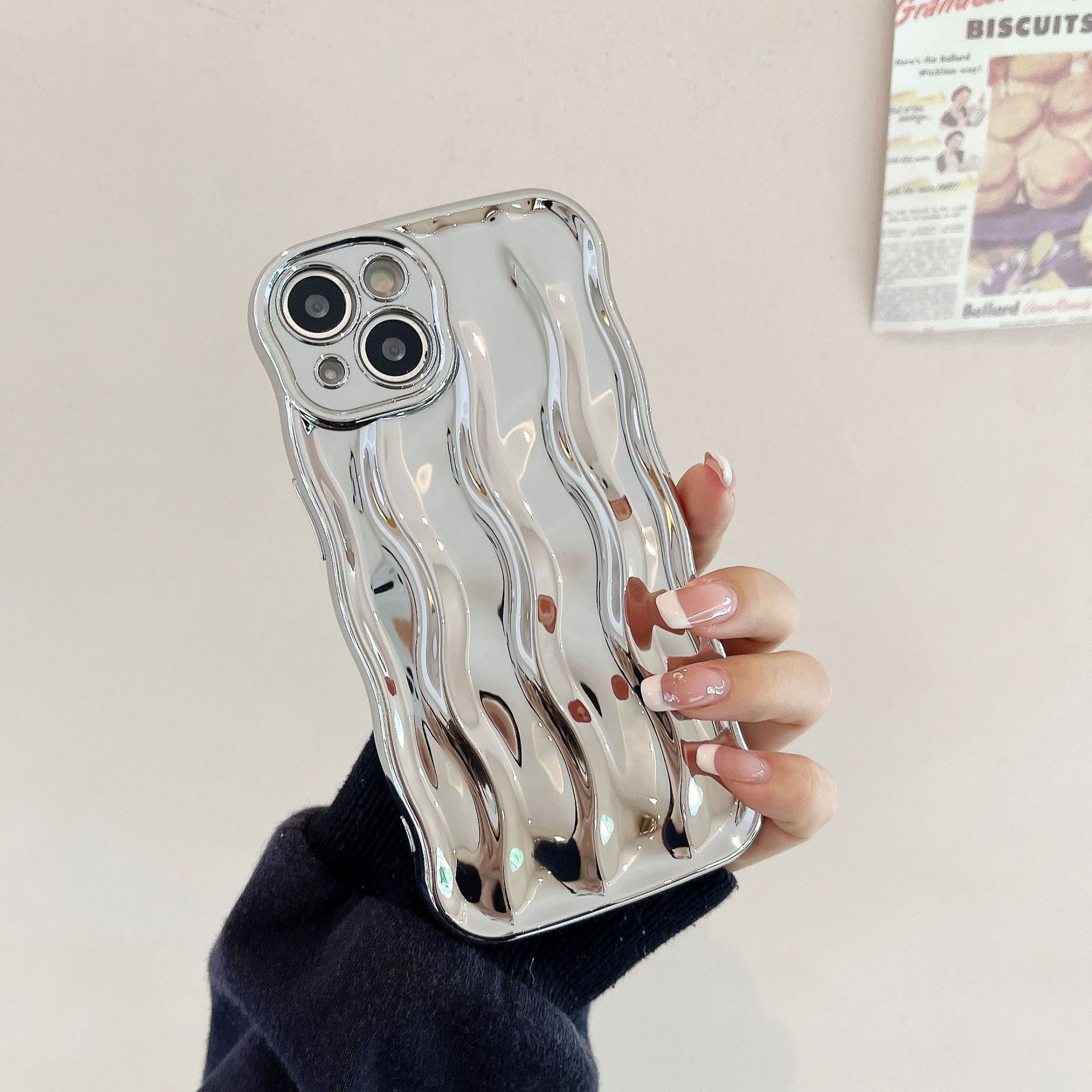 Electroplating Water Ripple Suitable Phone Case Solid Color - Image 4