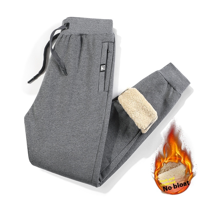 Men's Fleece-lined Thickened Dad Oversized Track Pants - Image 7