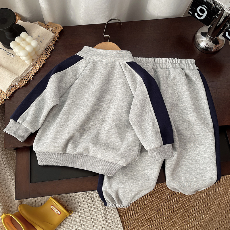 Boys' Color Matching Letters Sweater Suit - Image 5