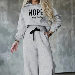Autumn And Winter Hot Sale Casual Hooded Printing Sports Suit Thickened Two-piece Suit