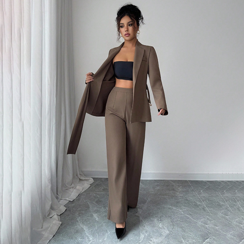 New-style Suit Lace-up, Waist-cinching, Tailored Jacket And Pants Set - Image 4