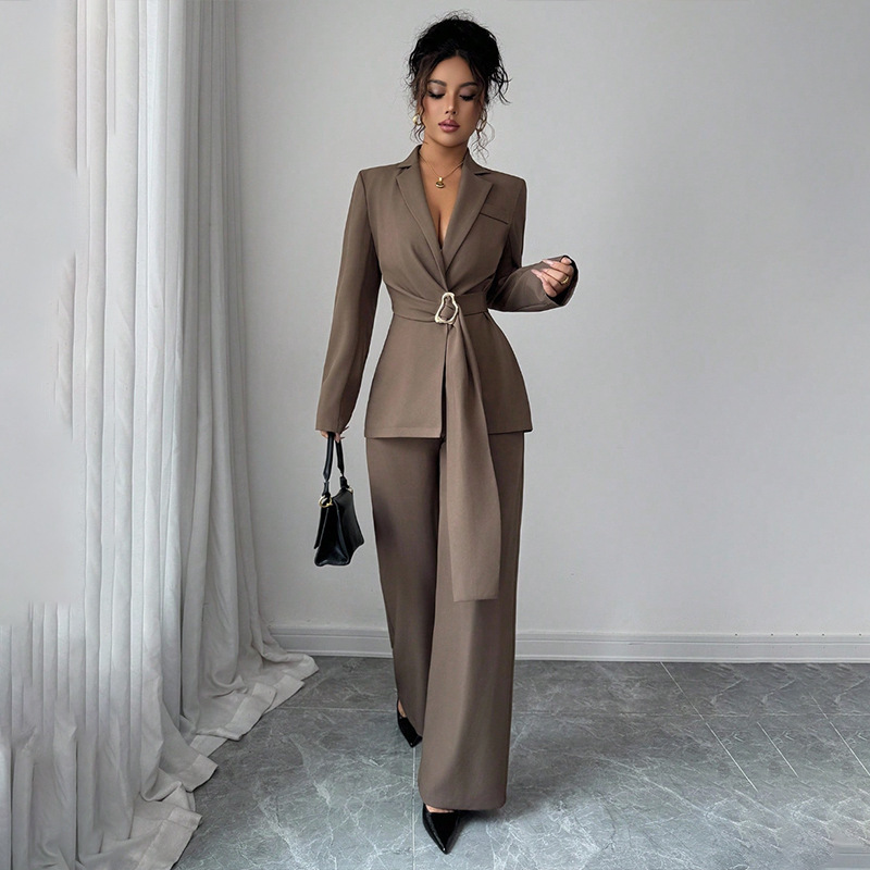 New-style Suit Lace-up, Waist-cinching, Tailored Jacket And Pants Set - Image 5